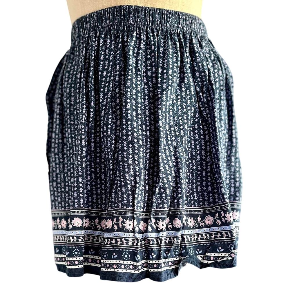 Womens Skirt Size Small Blue Floral Peasant Cottage Earthy Modest Retro Everyday